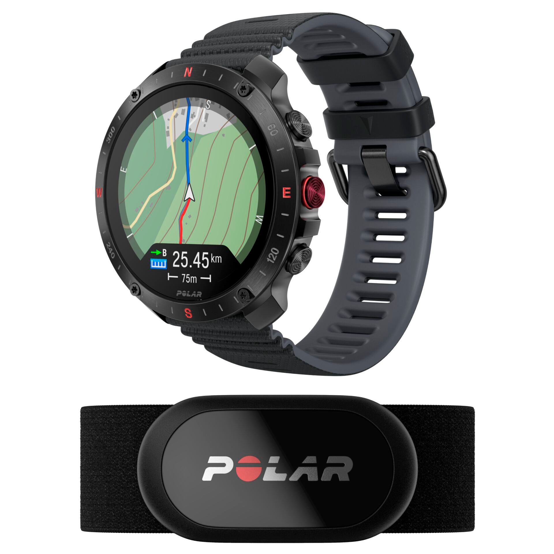Polar Grit X2 Pro HR Bundle - Night Black