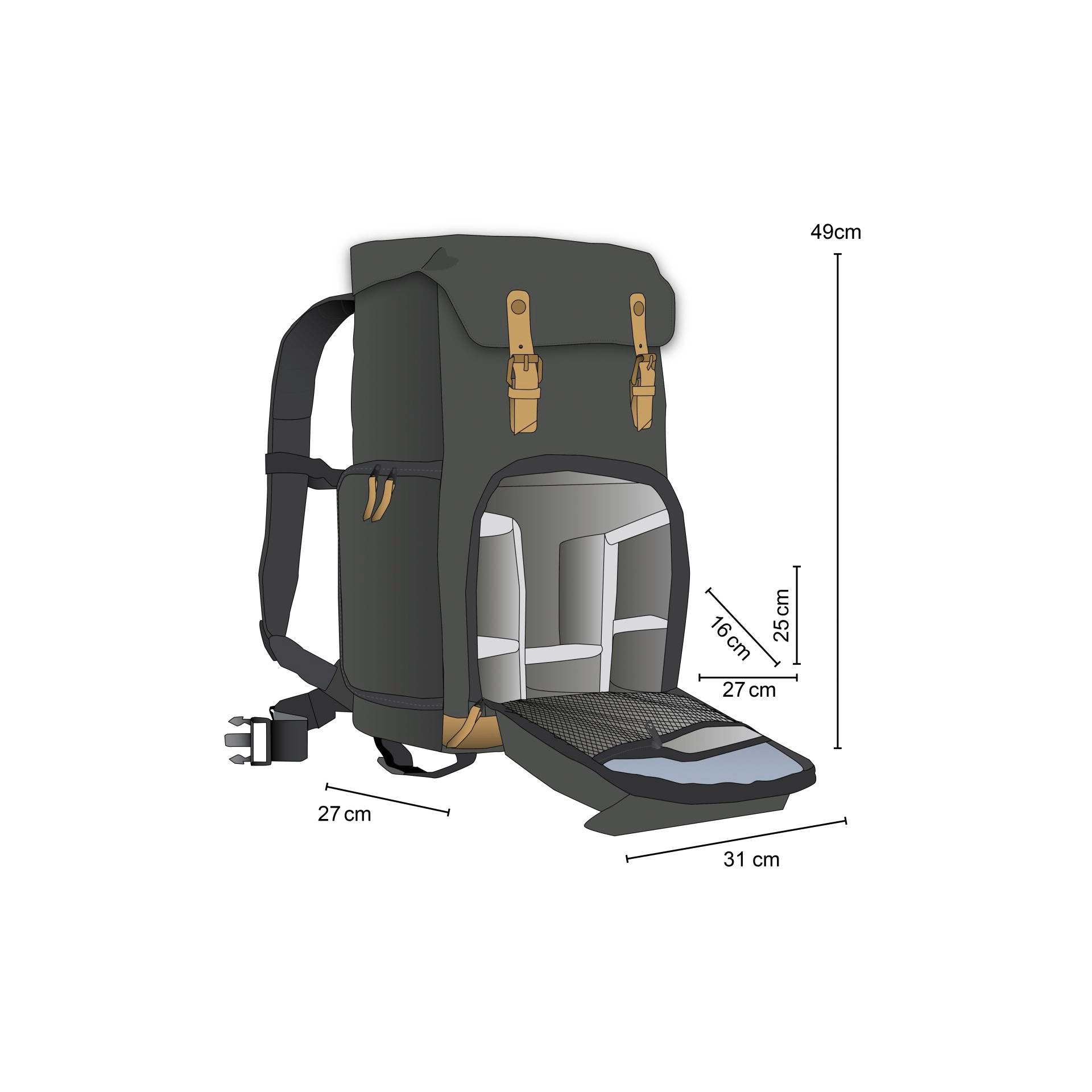 Mantona Photo Backpack Luis black Retro