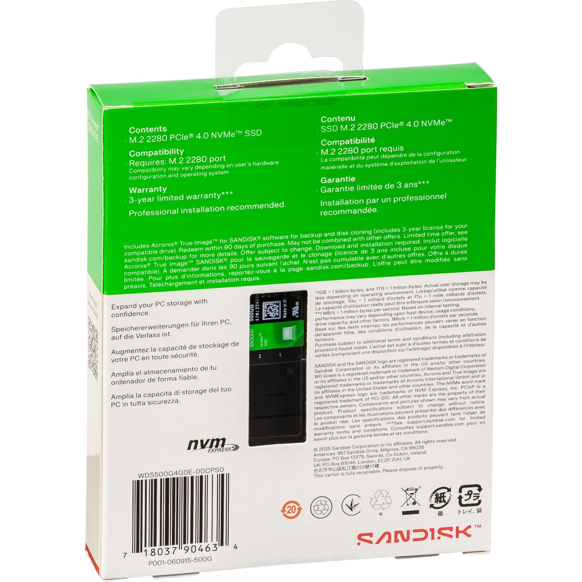 Western Digital Green SN3000 500GB PC SSD/Solid State Drive