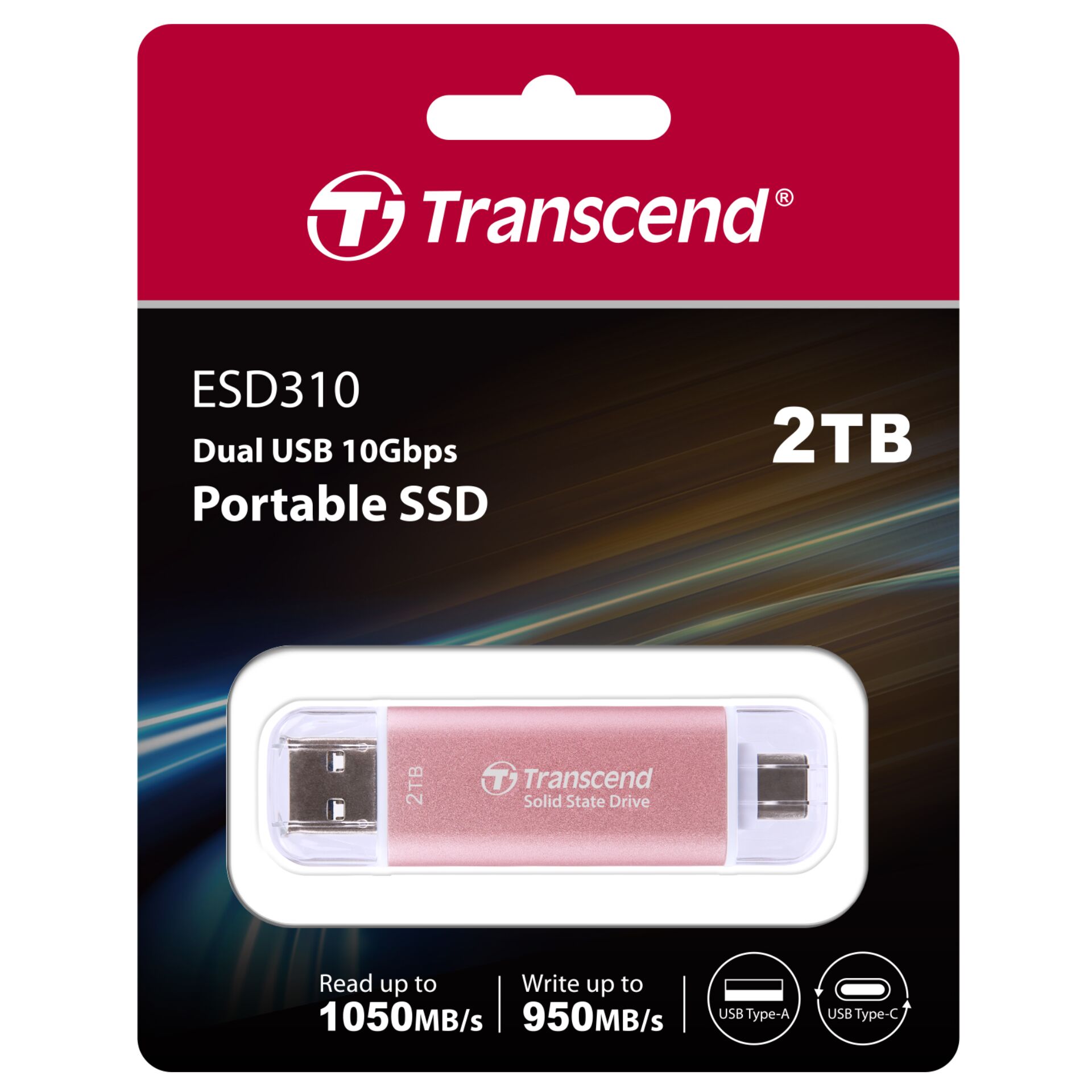 Transcend SSD ESD310P 2TB USB-C Pink