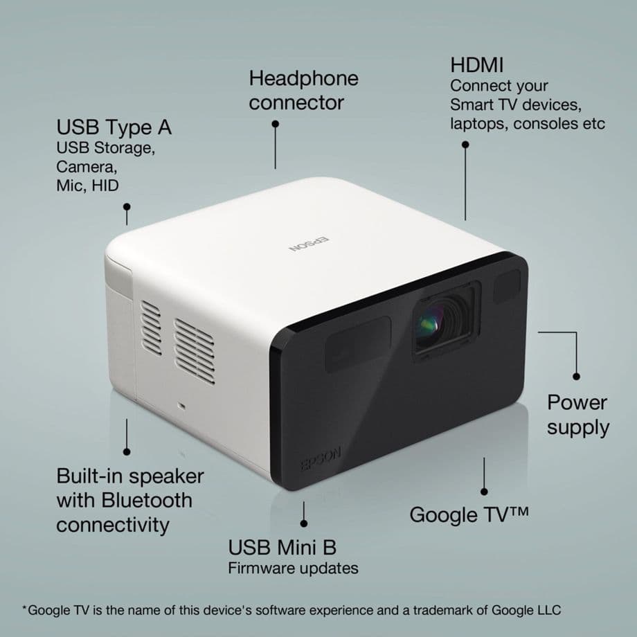 Epson EF21 Warm White Google TV smart Laser Projector