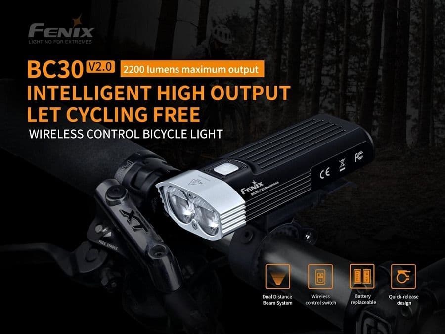 Fenix BC30 V2.0 Bike Light With Free BC05R V2.0 Rear Light