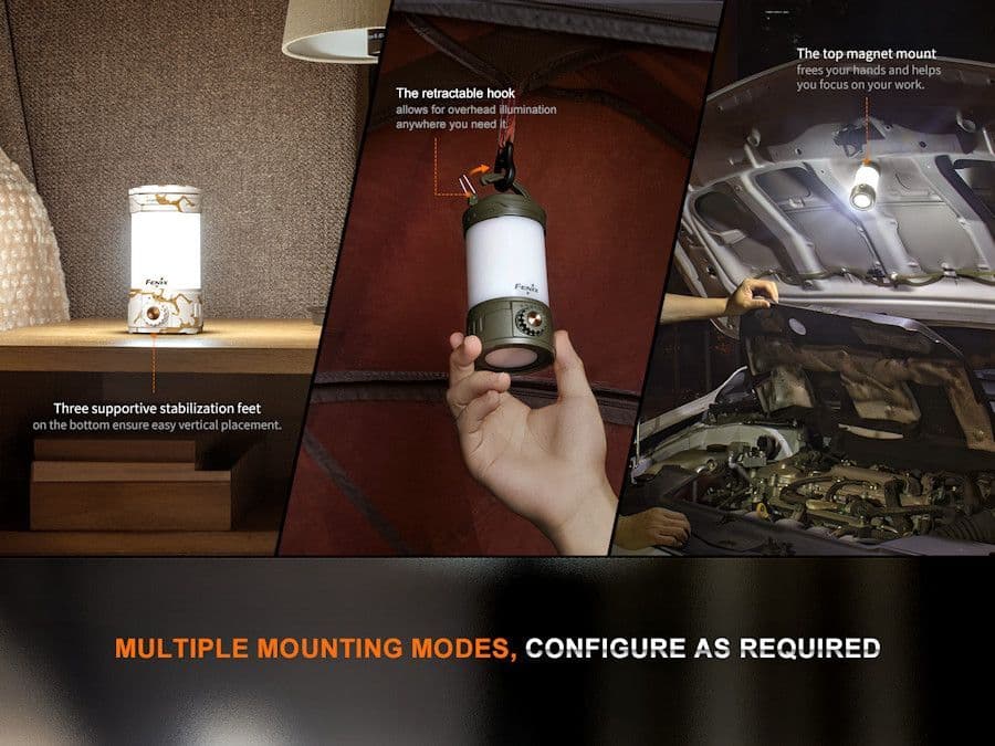 Fenix CL26R Pro Multi Beam Rechargeable Lantern - Grey Camo