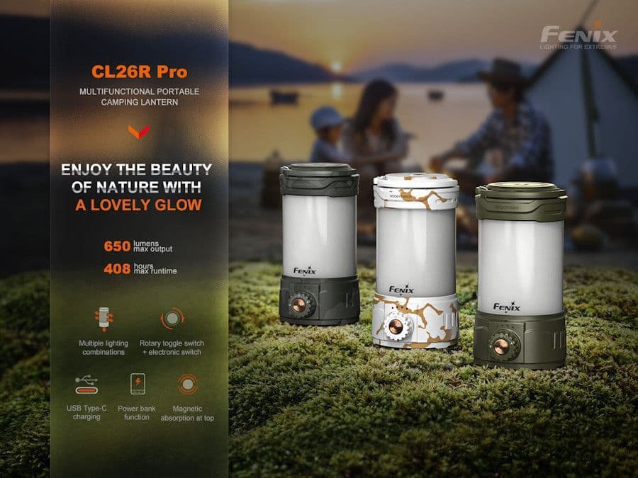 Fenix CL26R Pro Multi Beam Rechargeable Lantern - White Marble