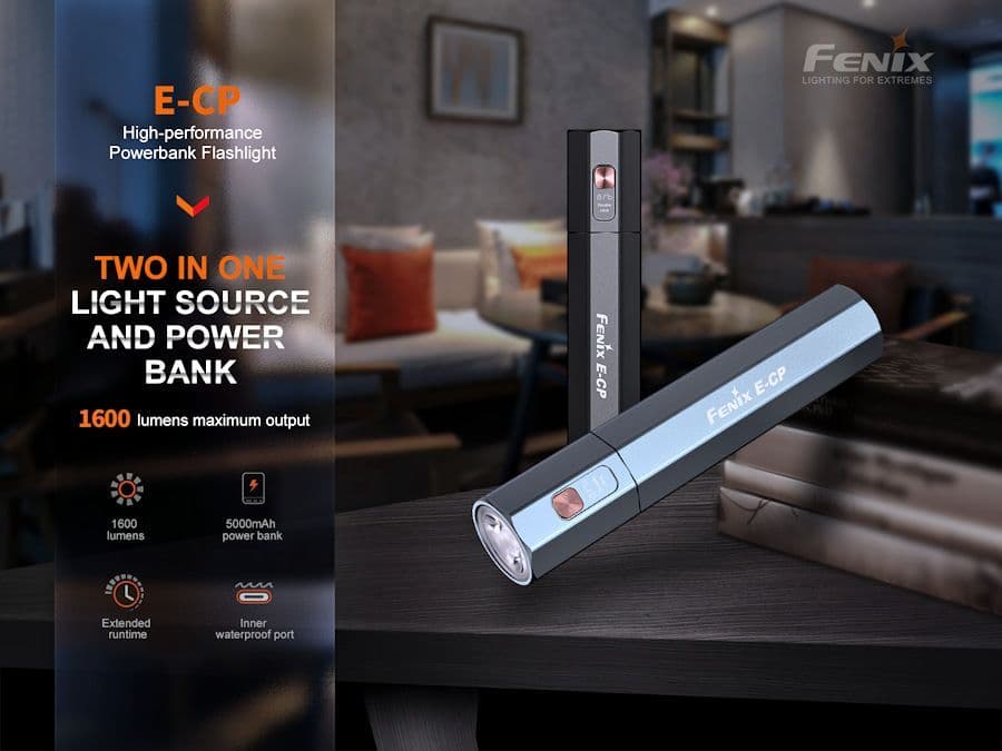 Fenix E-CP Rechargeable Power Bank Torch Black