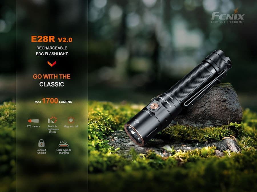 Fenix E28R V2.0 1700 Max lumen output Torch