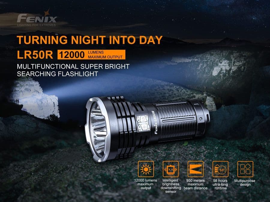 Fenix LR50R Search and Rescue LED torch