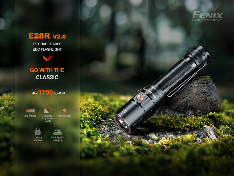 Fenix E28R V2.0 1700 Max lumen output Torch