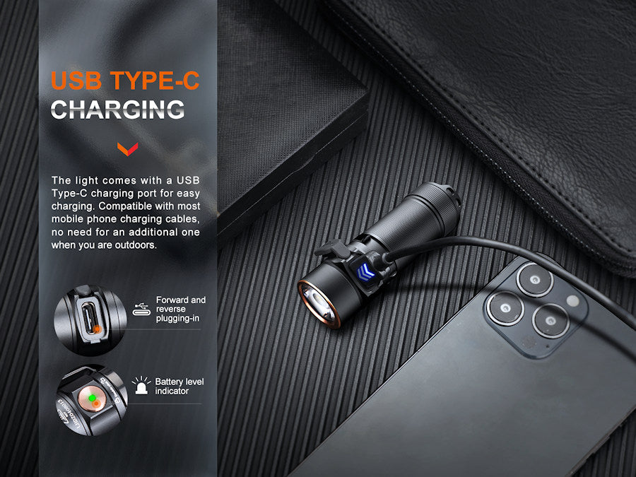 Fenix E18R V2.0 compact rechargeable LED torch