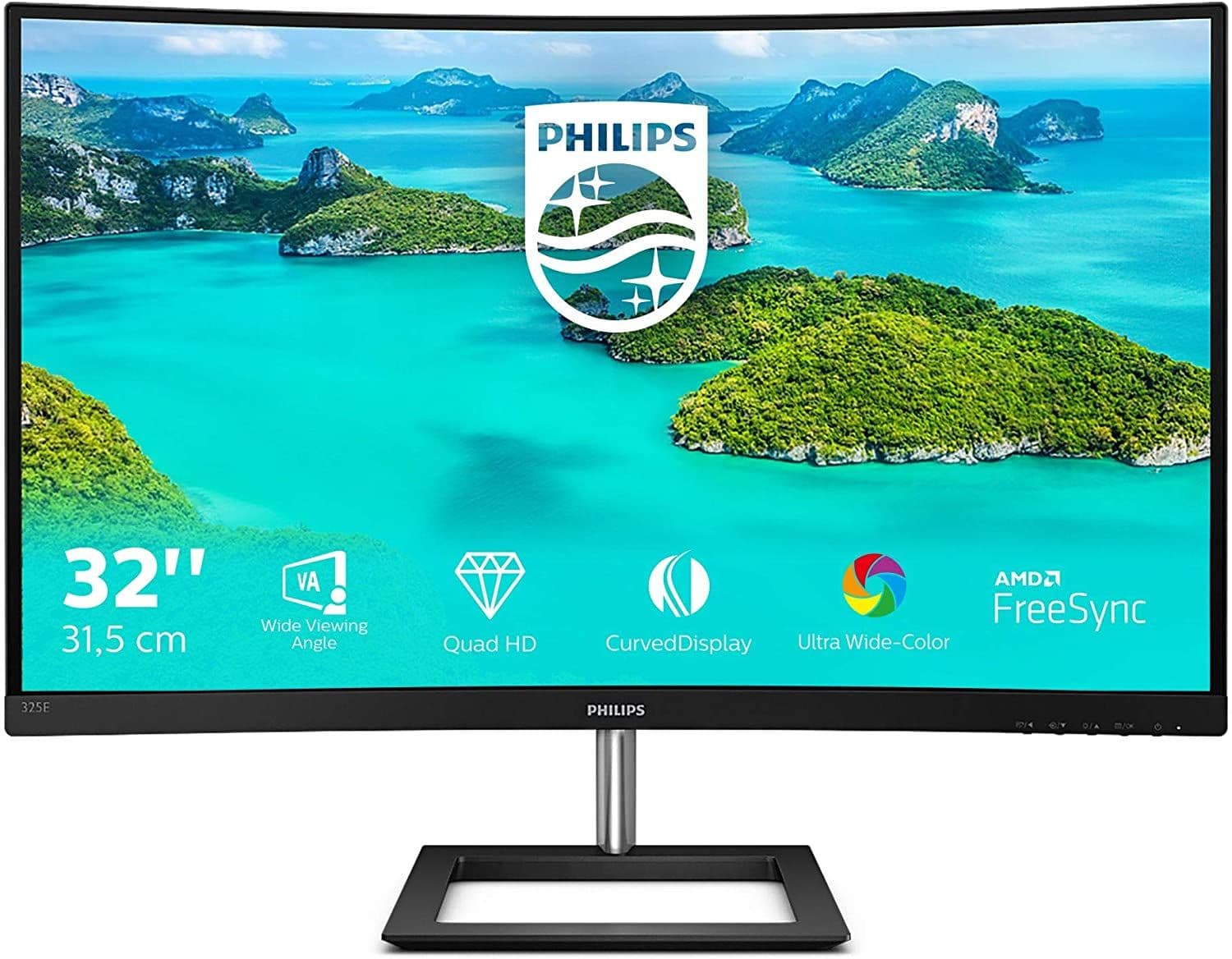 Philips E Line 325E1C/00 computer monitor 80 cm (31.5") 2560 x 1440 pixels Quad HD LCD Black
