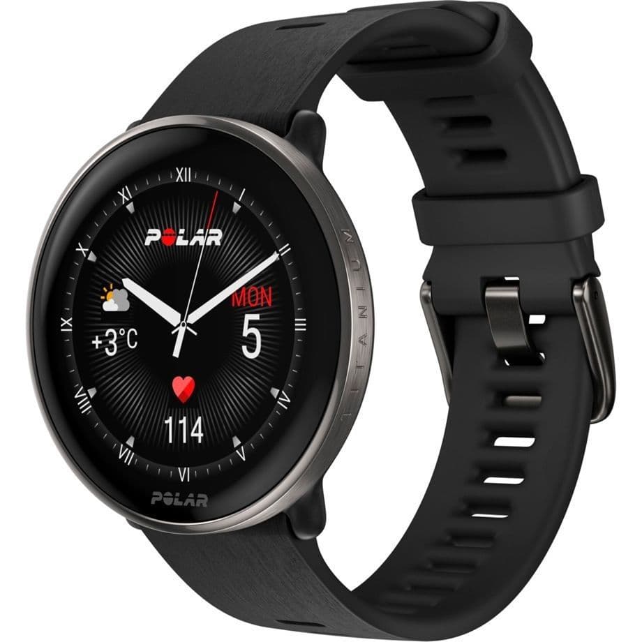 Polar Ignite 3 Titanium Silicone Band - Black