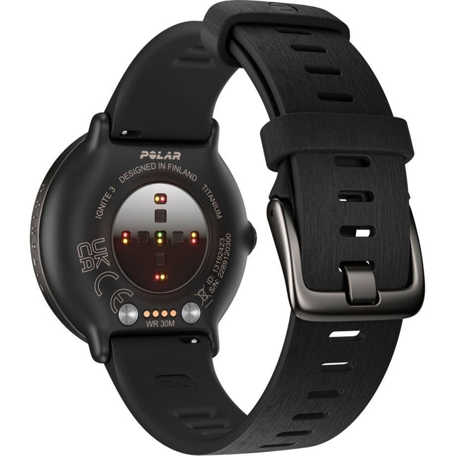 Polar Ignite 3 Titanium Silicone Band - Black