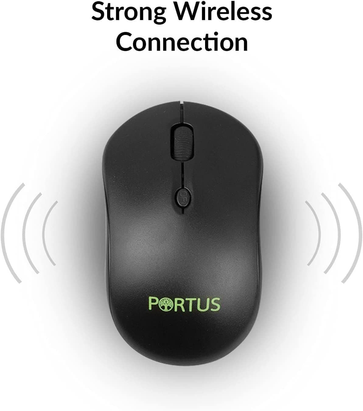 Portus MK2 Wireless Keyboard and Mouse Combo, Qwerty UK Layout, Full Size Numpad, 2.4G Wireless