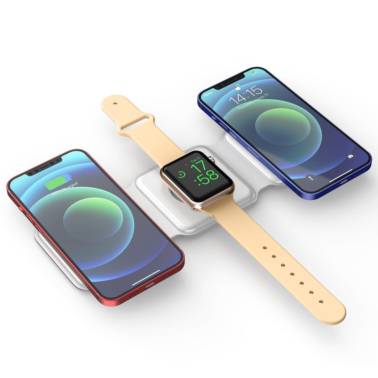 QDOS POWERMAG 3-in-1 Wireless Charger - White
