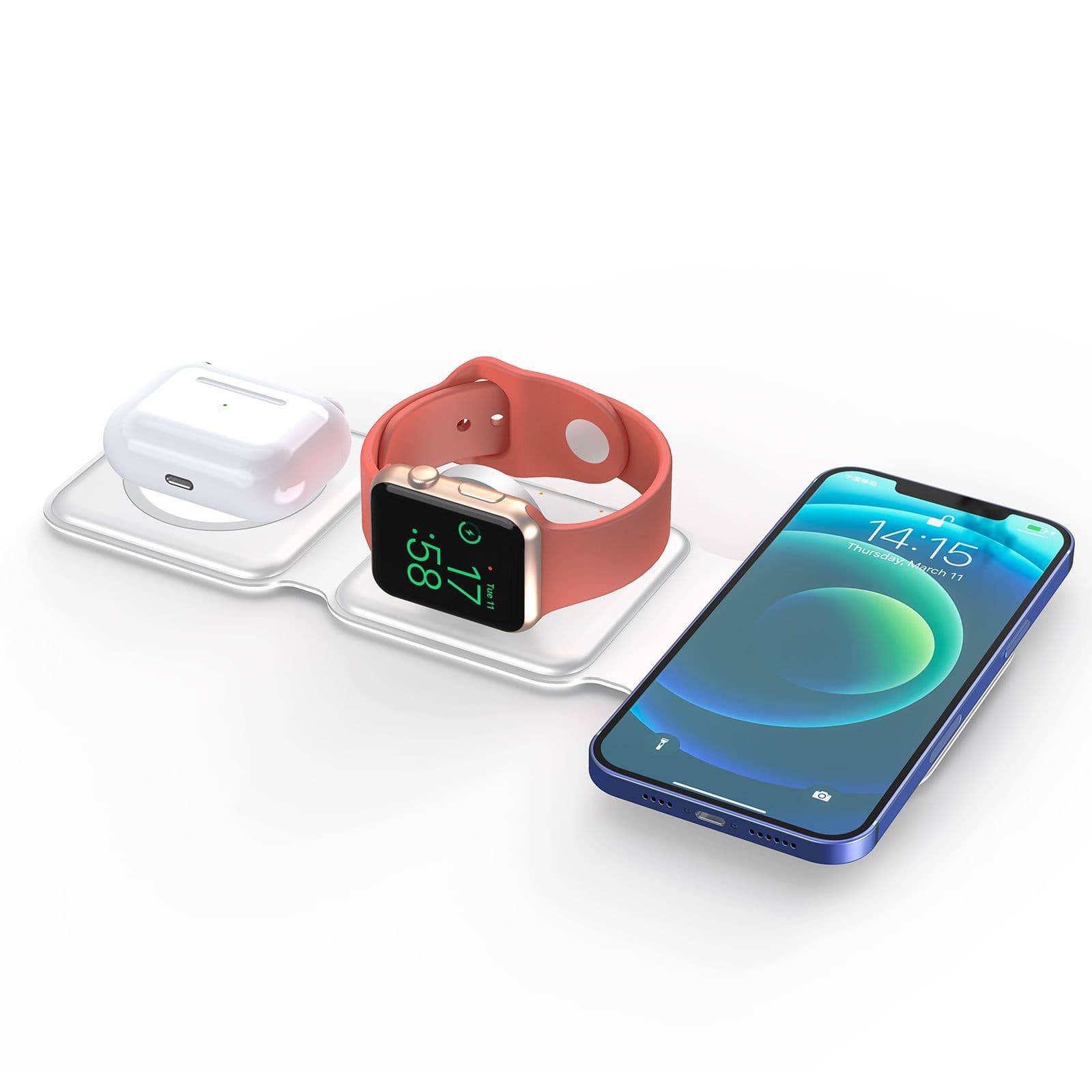 QDOS POWERMAG 3-in-1 Wireless Charger - White