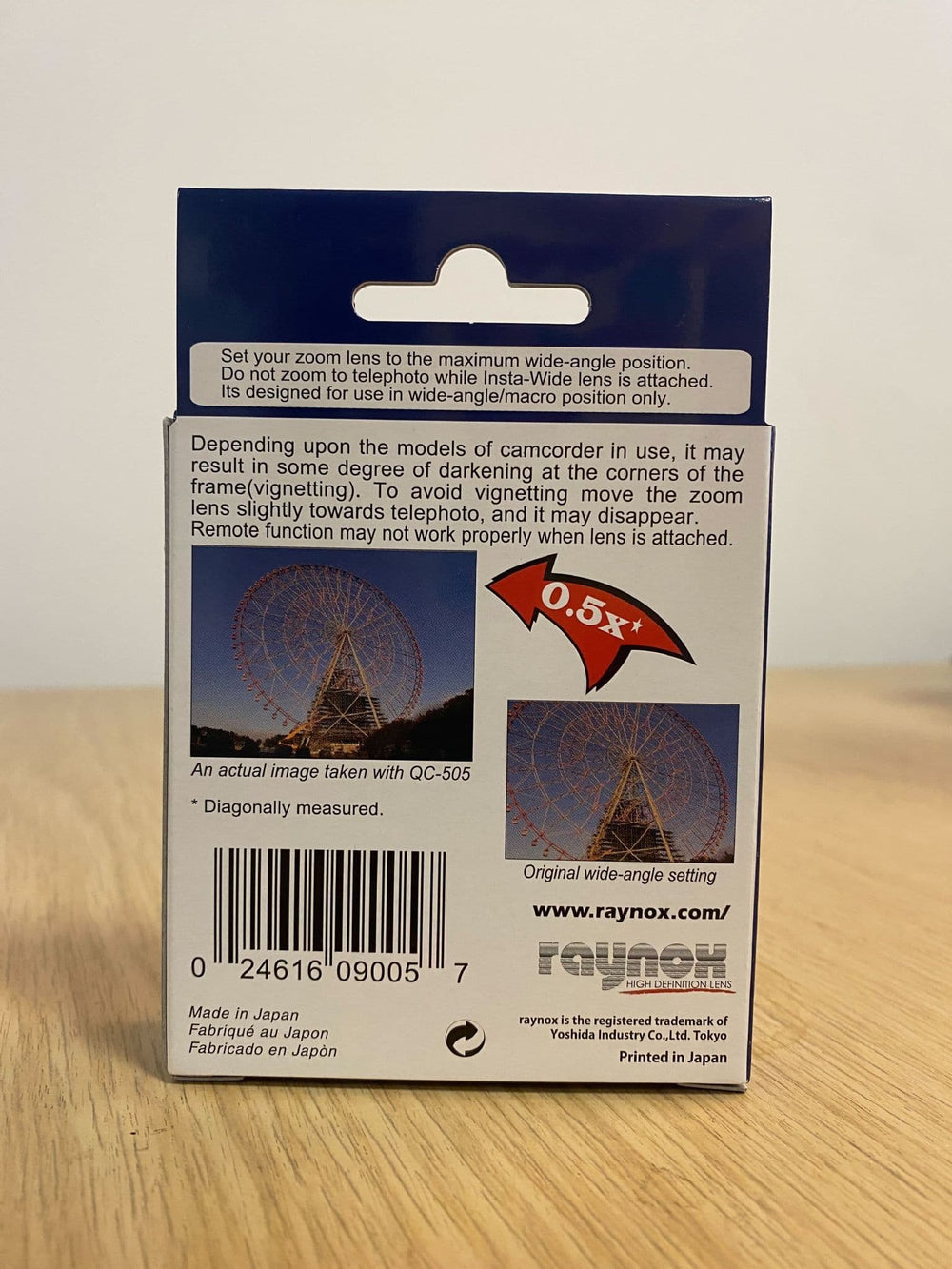 Raynox QC-505 0.5x Wide Angle Snap-On Lens