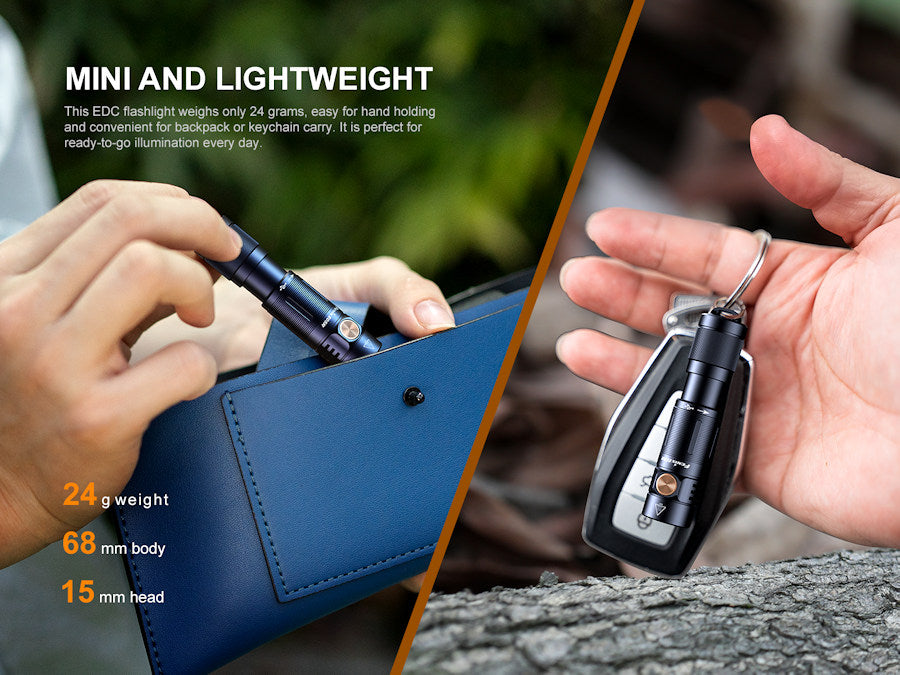 Fenix E05R Rechargeable Keychain Torch Brown